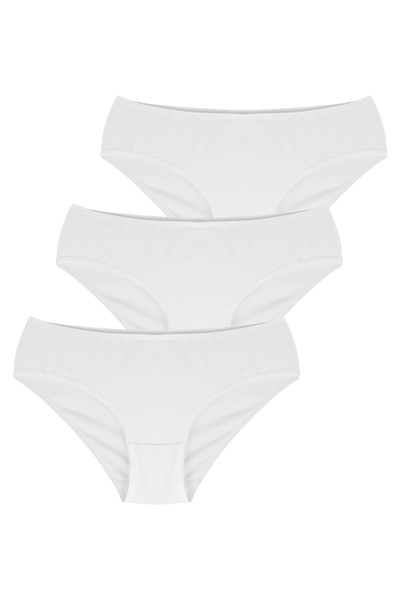 Beyaz Kapamalı Slip Paket 3lü Külot