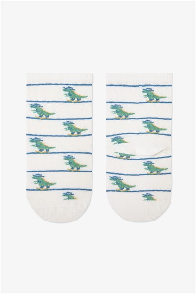 Erkek Çocuk Dino Farm Dinozor Desenli 4lü Soket Çorap