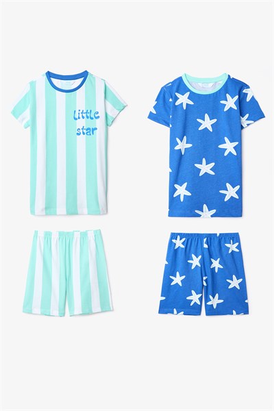 Erkek Çocuk Little StarPamuklu 2li Çok Renkli Pijama Takımı