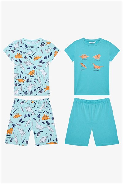 Erkek Çocuk Sleepysaurus Pamuklu 2li Çok Renkli Pijama Takımı