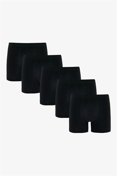 Erkek Pamuklu Basic Black 5li Boxer