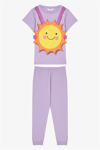 Kız Çocuk Sun Lila Pijama Takımı