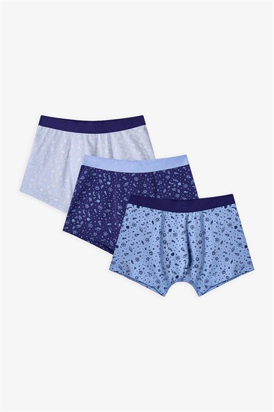 Mavİ Erkek Çocuk Cosmic 3lü Boxer