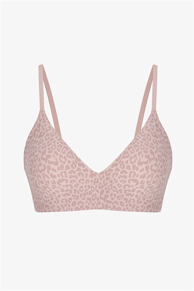 Pembe Invisible Görünmez Ribbed Üçgen Sütyen