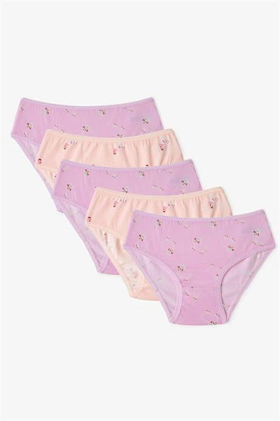 Pembe Kız Çocuk Pinksheep Pamuklu 5li Slip Külot
