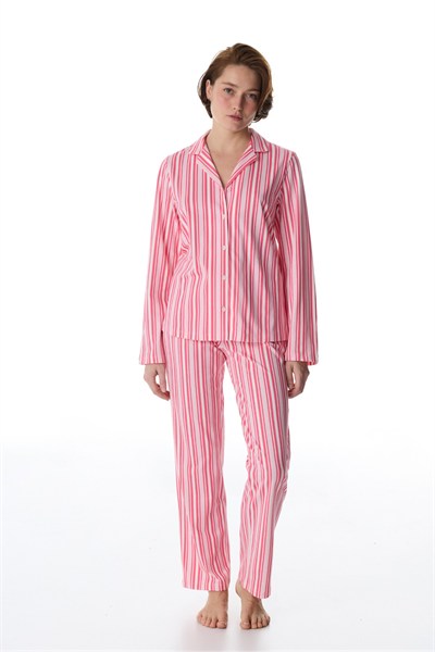 Pembe Sleeper Club Pamuklu Gömlek Pantolon Pijama Takımı