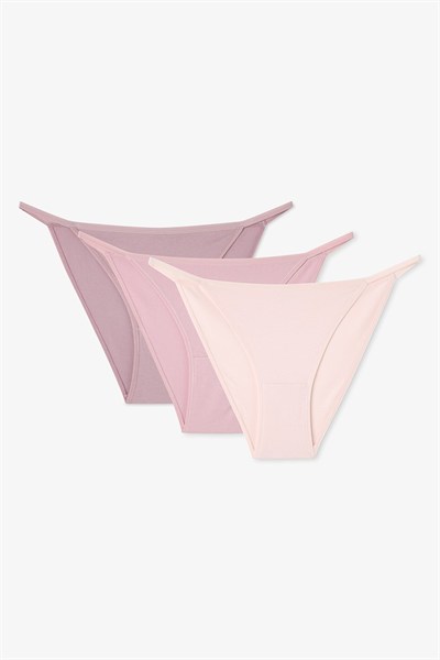 Renkli Deep Clay 3lü Strappy Slip Külot