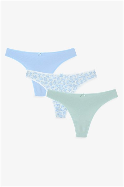 Renkli Deep Jungle 3lü Tanga Külot