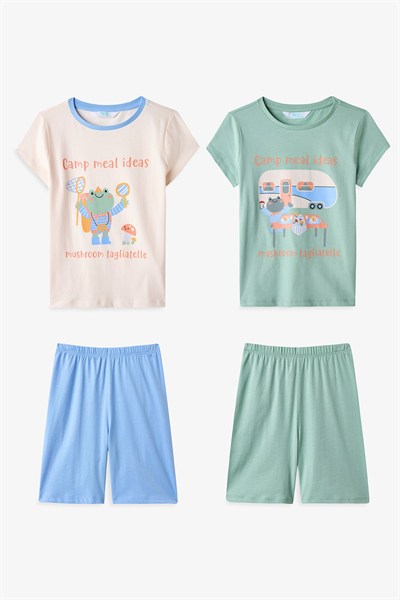 Renkli Erkek Çocuk 2li Pijama Takımı