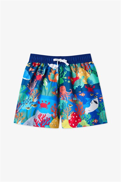 Renkli Erkek Çocuk Colorful Marine Şort Mayo