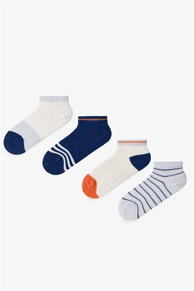 Renkli Erkek Çocuk Stripe Sky 4lü Patik Çorap