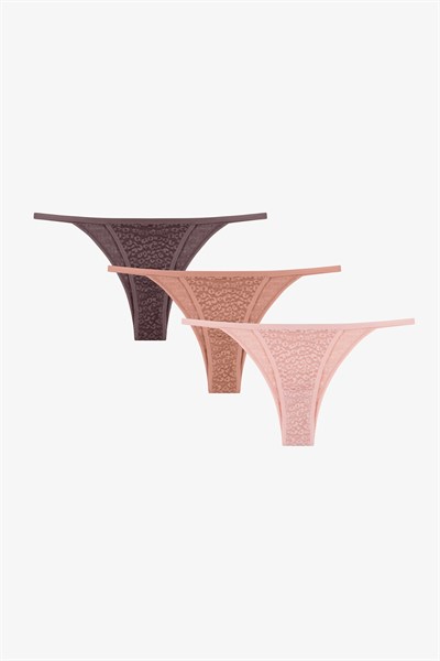 Renkli Natural Tones 3lü Brazilian Külot