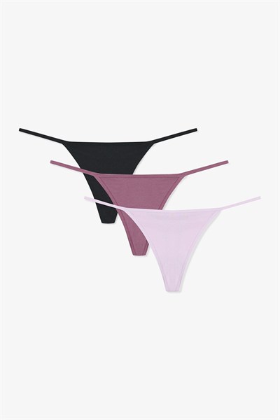 Renkli Pinky Lady 3lü String Külot