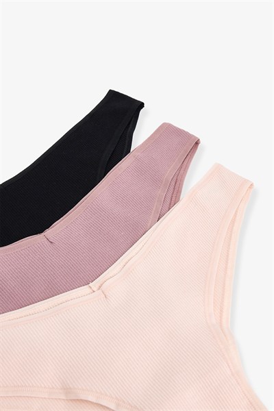 Renkli Soft Tones 3lü V Model Brazilian Külot