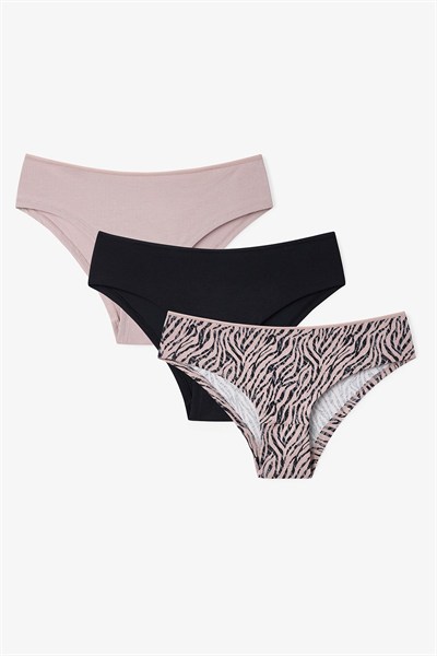 Renkli Zebra Dance 3lü Hipster Külot