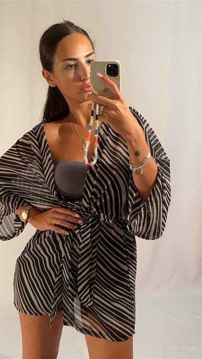 Zebra Desen Kimono 