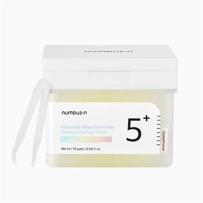NUMBUZIN No.5+ Glutathione Vitamin Concentrated Toner Pads (Glutatyon ve Vitamin İçeren Leke Karşıtı, Aydınlatıcı Tonik Pedleri)