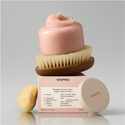 WHIPPED Peach Pear Vegan Pack Scrub 210g (Ölü Deri Arındırıcı ve Cilt Tonu Canlandırıcı Yüz ve Vücut Scrubu)
