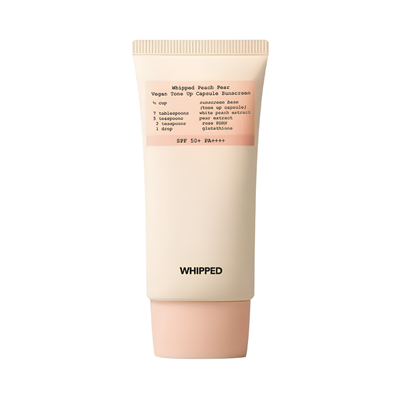 WHIPPED Peach Pear Vegan Tone-up Capsule Sunscreen 50ml (Cilt Tonu Eşitleyici ve Aydınlatıcı Canlandırıcı Güneş Kremi)