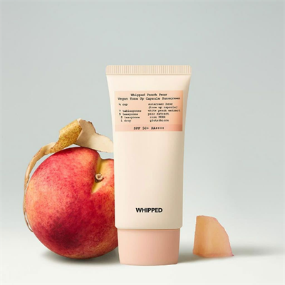 WHIPPED Peach Pear Vegan Tone-up Capsule Sunscreen 50ml (Cilt Tonu Eşitleyici ve Aydınlatıcı Canlandırıcı Güneş Kremi)