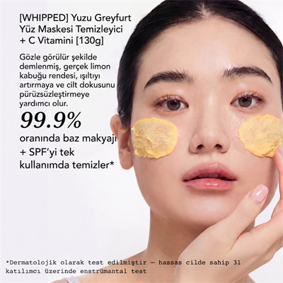 WHIPPED Yuzu Grapefruit Face Mask Cleanser+Vitamin C 130g (C Vitamini Destekli Aydınlatıcı ve Leke Karşıtı 2si 1 Arada Yüz Yıkama Maskesi)