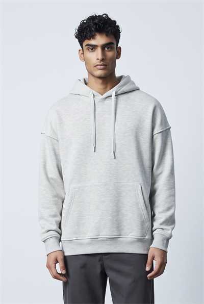 GRİ KAPŞONLU BASİC SWEATSHİRT 7005
