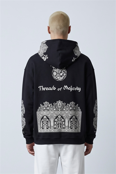 THREADS OF MAJESTY NAKIŞLI KAPŞONLU SWEATSHİRT 7025