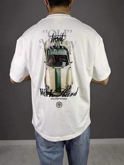 Work hard beyaz tshirt 1013