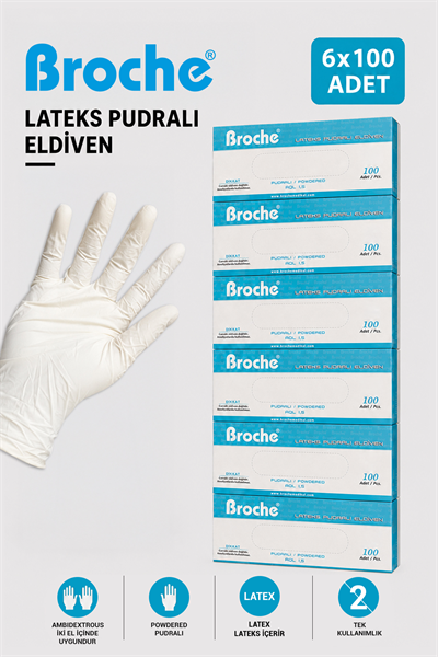 LATEKS PUDRALI MUAYENE ELDİVENİ 6LI PAKET