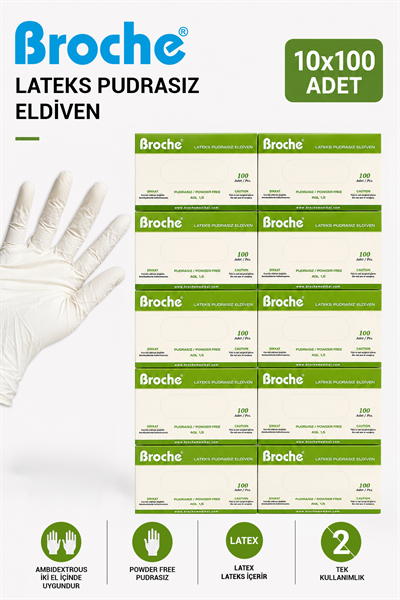 LATEKS PUDRASIZ MUAYENE ELDİVENİ 10LU PAKET