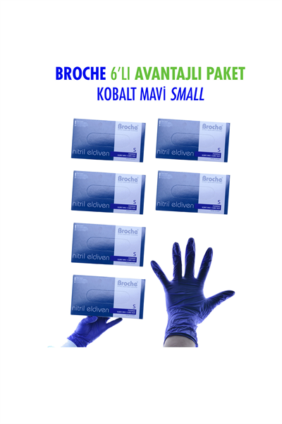 NİTRİL SMALL ELDİVEN KOBALT MAVİ 6LI PAKET