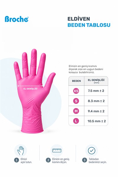 PUDRASIZ NİTRİL ELDİVEN PEMBE 100LÜ