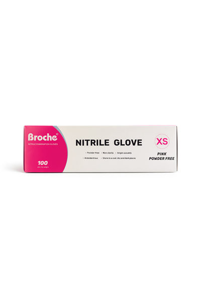 Pudrasız Nitril Eldiven XS Pembe 100lü | Lateks İçermez