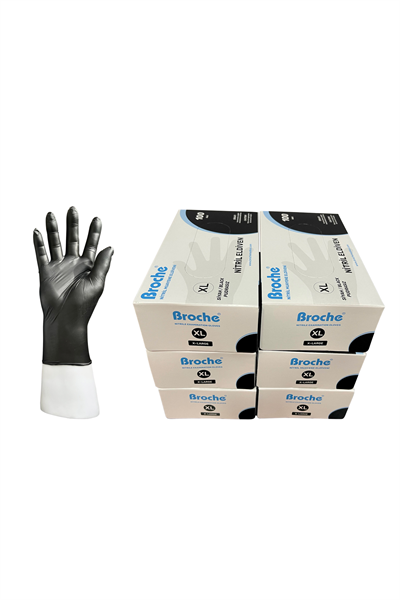 PUDRASIZ SİYAH NİTRİL ELDİVEN XL BEDEN 6'LI PAKET