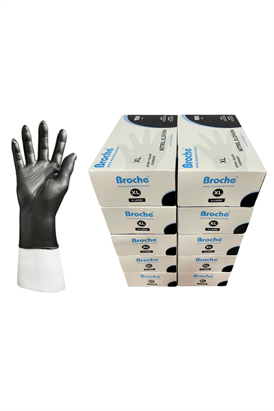 PUDRASIZ SİYAH NİTRİL ELDİVEN XL BEDEN 10'LU PAKET