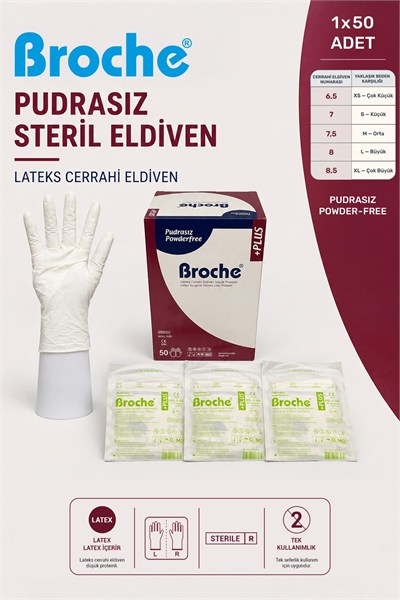 PUDRASIZ STERİL CERRAHİ ELDİVEN (50 ÇİFT)
