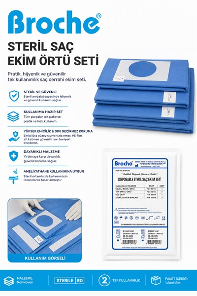 STERİL SAÇ EKİM ÖRTÜ SETİ 30LU
