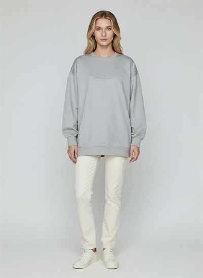İKOLL  Nuvia True Icon Oversize Kadın Sweatshirt Açık Mavi