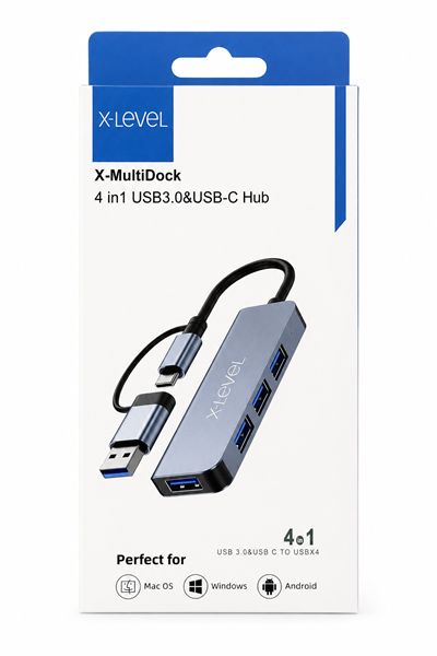 4 Port USB 3.0 & Type-C Dönüştürücü Çoklayıcı Hub (5 Gbps)
