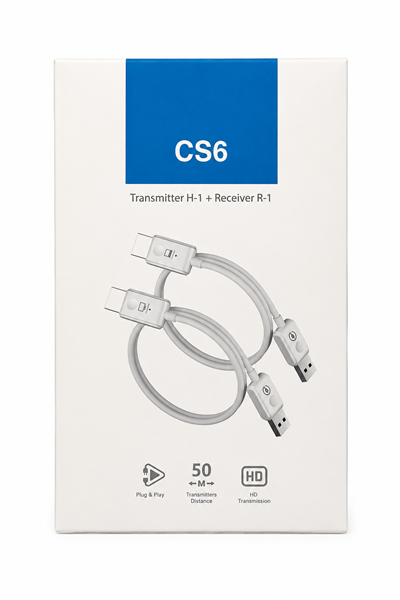 CS6 HDMI to HDMI Kablosuz Görüntü Aktarıcı Transmitter Receiver Seti (50 Metre)