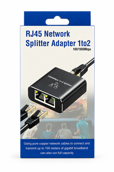 Network Çoğaltıcı 2 Port Gigabit Ethernet Splitter Çoklayıcı (1000Mbps) - NRT-4512 RJ45