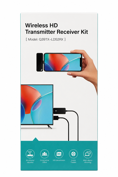 Wireless HD Kablosuz Görüntü Aktarım ve Ekran Yansıtma Seti