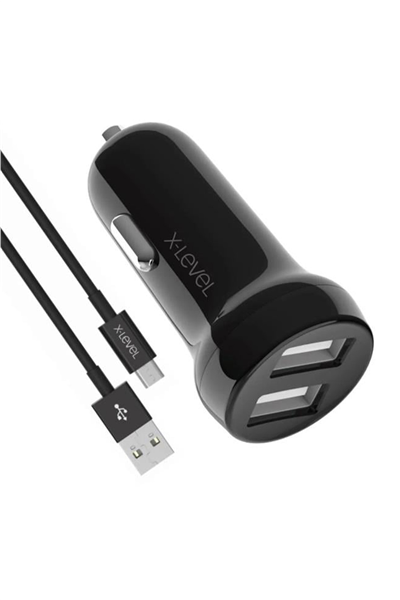 X-LEVEL X-CHARGERDRİVES XC4061 2PORT MİKRO ARAÇ ŞARJ SET SİYAH