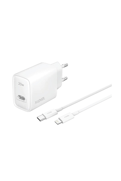 X-LEVEL XC4010L X-CHARGER SMARTPLUS 20W TYPE-C TO İOS ŞARJ SET BEYAZ