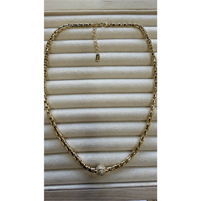 Lotus Aksesuar Zirkon Taşlı Zincir Kolye - Şık ve Modern Tasarım