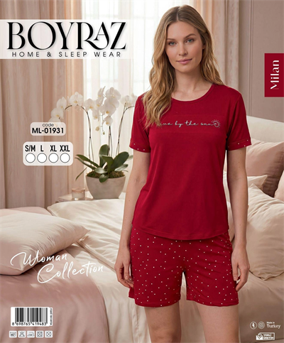 Boyraz ML-01931 Kadın Milan Kısa Kol Şortlu Takım