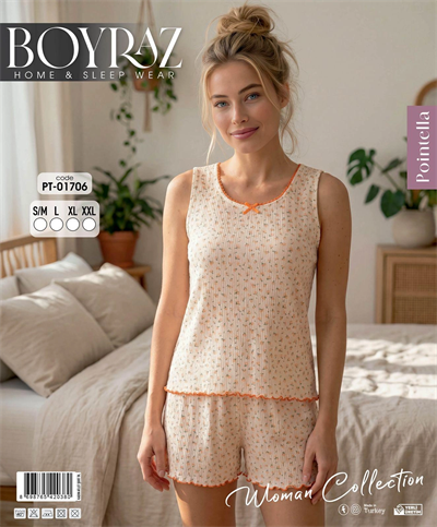 Boyraz PT-01706 Kadın Pointella Şortlu Takım