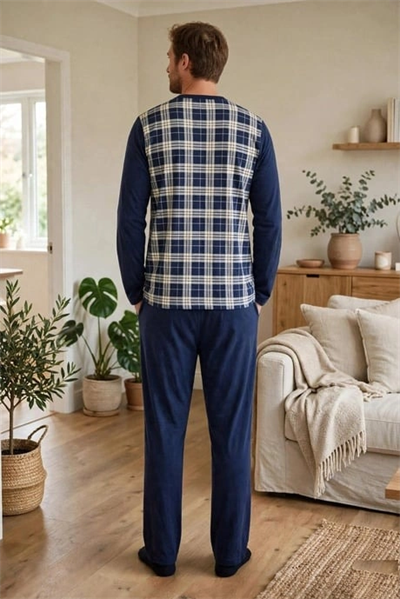 Çift Kaplan 8219 Erkek Uzun Kol Pijama Takımı