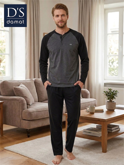 D's Damat 2603 Erkek Mavenck Uzun Kol Pijama Takımı