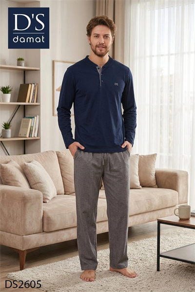 D's Damat 2605 Erkek Royal Uzun Kol Pijama Takımı